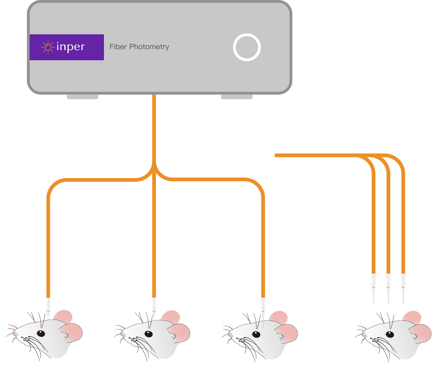 One unit connected to several recording sites