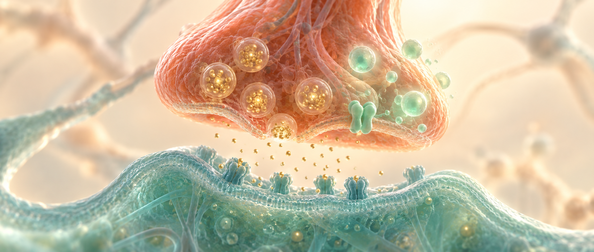 AI concept illustration: a presynaptic terminal and local lipid feedback signaling