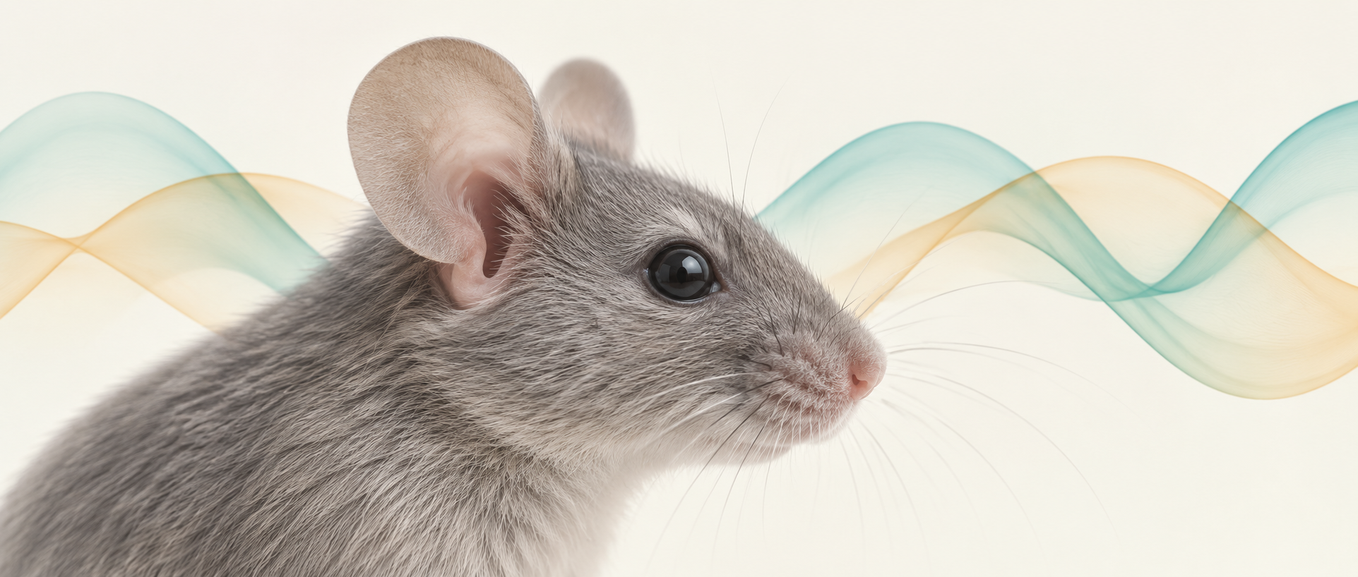 AI conceptual illustration: a mouse eye and temporal-interference beats