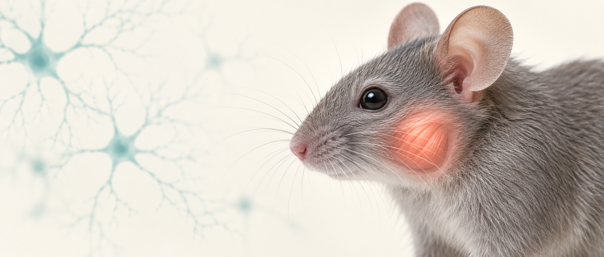 AI conceptual illustration: mouse masseter and neural regulation